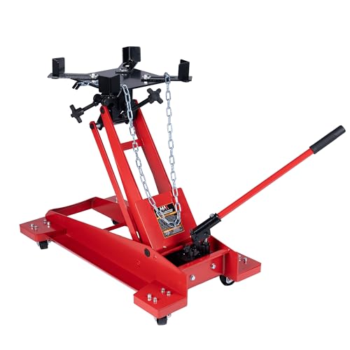 800 lbs Adjustable Hydraulic Transmission Jack – Low Profile Telescoping Floor Lift with 360° Swivel Casters, Heavy-Duty Steel Construction