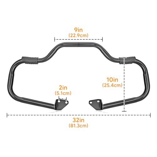 Mofun 1.25" Engine Guard Highway Crash Bar Fit for Harley Dyna 2006-2017 - color: Black A