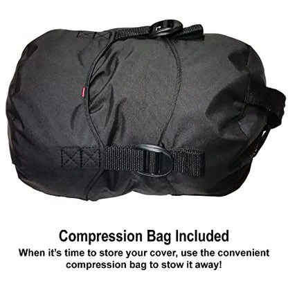 Dowco WeatherAll Plus Motorcycle Cover, Ratchet Attachment, Black, Waterproof, XXL [52005-02]Professional Grade. - size: XXL
