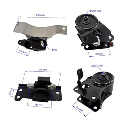 Engine Motor Automatic Transmission Mount Set 4pcs Compatible with 2004 2005 2006 Nissan Maxima 3.5L with Sensor Replace A7349EL A7348 A7358 A7351 - size: 2004-2006 Maxima 3.5L