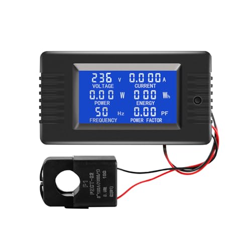 AC 80-260V 100A Hardwired Power Meter, LCD, Split-Core, Energy Monitor - style: 1 Piece AC 100A Meter(Split Core Transformer)