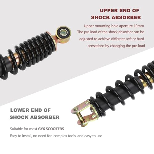 Minho Motorcycle Single Rear Shock Assembies 230MM/9.06" in Heavy Iron Material Compatible with Chinese GY6 50cc Scooter Mopeds Taotao ATM50 - size: 230mm