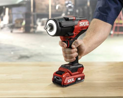 SKIL PWR CORE 20 Brushless 20V 1/2-Inch Mid-Torque Impact Wrench with Three Speed Selection, Includes 2.0Ah USB-C Battery and 45W USB-C Charger - IW5761B-1C - style: Impact Wrench Kit_Mid-Torque(USB-C)