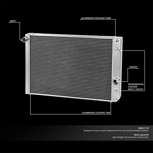 DNA Motoring RA-CCV889-3 3-Row Full Aluminum Radiator Compatible with 91-96 Corvette V8 MT,23.50 x 18.00 x 2.13,1.50"Inlet/ 1.625"Outlet - style: 91-96 Corvette V8 MT