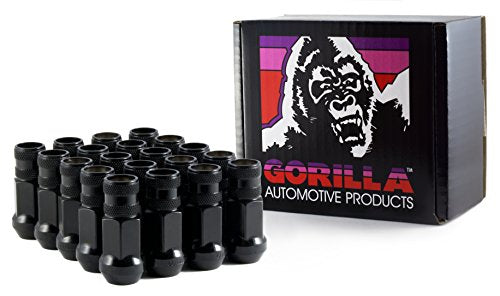 Gorilla Automotive 45038BC-20 Black 12mm x 1.50 Thread Size Forged Steel Chrome Finish Open End Lug Nut, (Pack of 20)