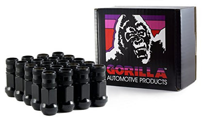 Gorilla Automotive 45038BC-20 Black 12mm x 1.50 Thread Size Forged Steel Chrome Finish Open End Lug Nut, (Pack of 20)