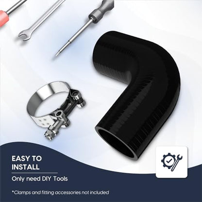 Endure 90 Degree Silicone Elbow Intake Hose 4-Ply, 2"(51mm) - Black - color: Red, size: ID - 2Inch(51mm)