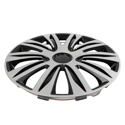 SCITOO Fit 17 Inch Hubcaps 4X Black & Silver Wheel Cover Universal-Fit