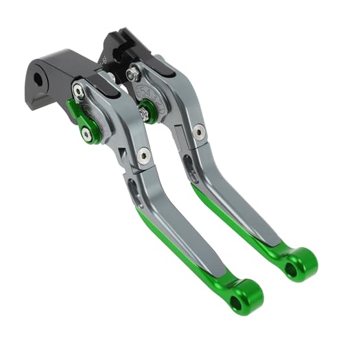 Short/Long Brake Clutch Levers for Yamaha YZF-R7 21-25 6 Position - color: Titanium Handle Green End