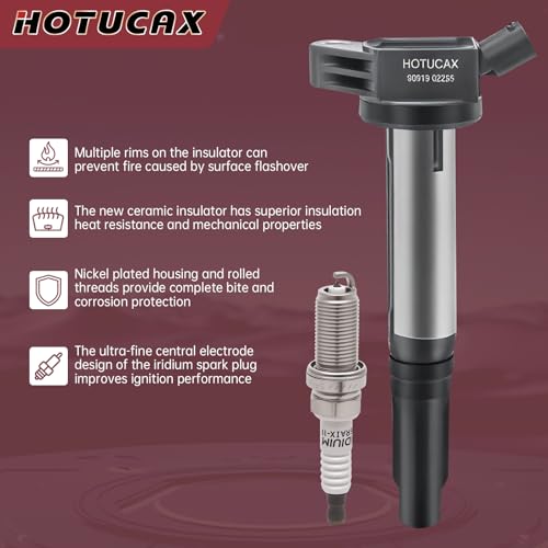 UF487 Ignition Coils & Double Iridium Spark Plugs Set, 6 Pack - size: UF487 & Spark Plugs