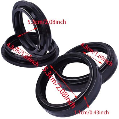 Riloer Fork OilSeal Wiper Kit, 1991-1996 Compatible with Honda XR250L, Motorcycle Front Forkand Oil Seal Kit Replacement 43X53X9.5/11mm