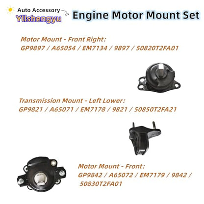Engine Motor Mount Kit for 2013-2017 Accord 2.4L Automatic - size: Accord 2013-2017 L4 2.4L