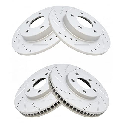 TRQ Brake Performance Rotor Kit Front & Rear - style: BRA15015