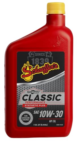 Schaeffer Manufacturing Co. 4030-012S SynShield Classic Performance Synthetic Plus Gasoline Engine Oil 10W-30, 1-quart bottle - size: 1 quart (32 fl oz)