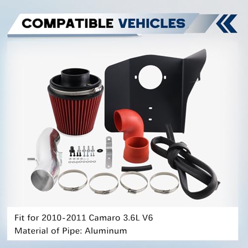Cold Air Intake Compatible With 2010-11 Chevy Camaro 3.6L V6 - size: Chevy Camaro Cold Air Intake Kit 3.6L