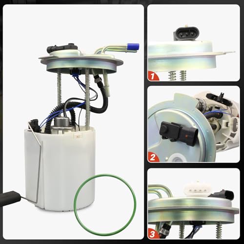 E3706M Electric Fuel Pump Module Assembly w/Sending Unit Pressure Sensor Compatible with Chevrolet Avalanche 1500 Suburban 1500 GMC Yukon XL 1500 2005-2007 5.3L V8, For FG0815 67544 - size: E3706M