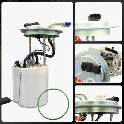 E3706M Electric Fuel Pump Module Assembly w/Sending Unit Pressure Sensor Compatible with Chevrolet Avalanche 1500 Suburban 1500 GMC Yukon XL 1500 2005-2007 5.3L V8, For FG0815 67544 - size: E3706M