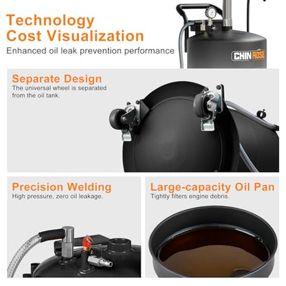 Waste Oil Drain Tank, 18.5 Gallon Oil Drain Container - size: Black 18.5 Gallon