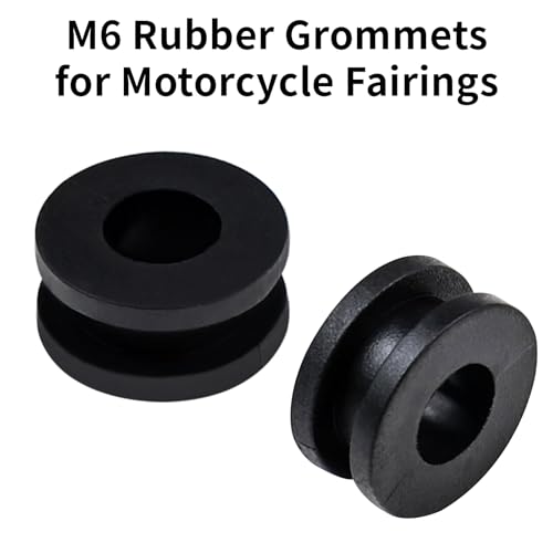 M6 Rubber Grommets Kit for Motorcycle Fairing, 20PCS Rubber Grommet Bushings Compatible with Yamaha Honda Kawasaki Suzuki, ATV Body Panel & Cowling Mount Replacement