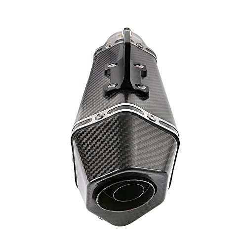 PACEWALKER 38-51mm Real Carbon Fiber Motorcycle Exhaust Muffler - size: Real Carbon Fiber