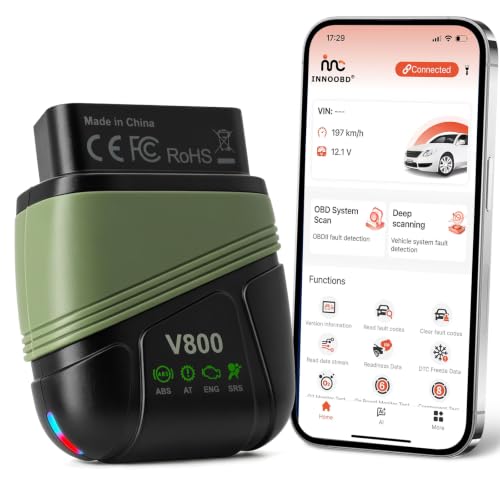 OBD2 Scanner Bluetooth No Subscription with AI, ABS SRS ENG Transmission
