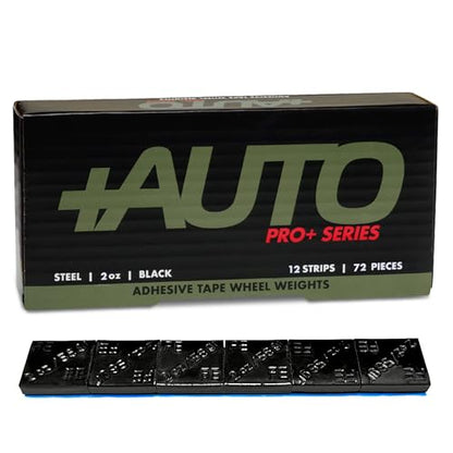 +Auto 2 oz Steel, Adhesive Stick on Wheel Weights, EZPeel Tape. Cars, Trucks, SUVs, Motorcycle, Low Profile, Rim Contoured, U.S.A. Professional Grade, 72pcs/Box (Black) - color: Black