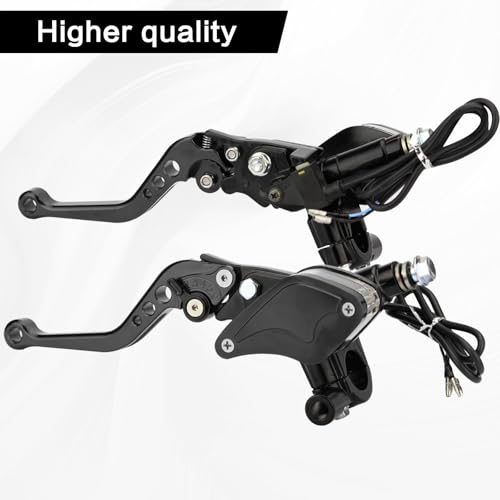 7/8" 22mm Motorcycle Brake Clutch Pump Lever, Black - color: Black