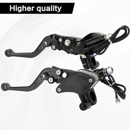 7/8" 22mm Motorcycle Brake Clutch Pump Lever, Black - color: Black