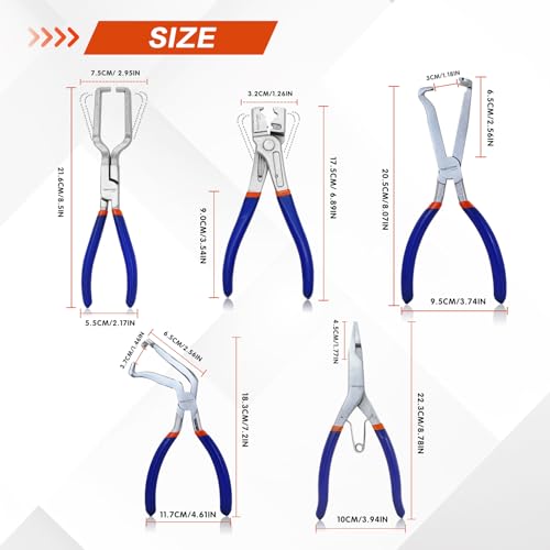 5-Piece Fuel Line Disconnect Pliers Set