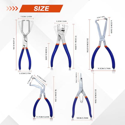 5-Piece Fuel Line Disconnect Pliers Set