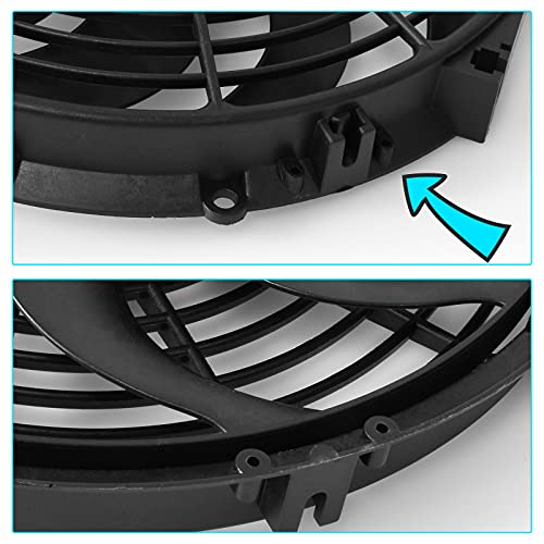 MuHize 12" Automotive Electric Radiator Cooling Fan with Mount Kit 12V 80W - size: 1Pcs-12 inch