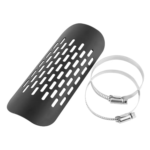 Motorcycle Heat Guard Metal Exhaust Durability Ventilation Hole Muffler Guard Universal Scratch Mar-Proof For Motorcycle(Black)