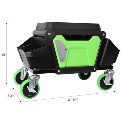 Heavy Duty Mechanic Stool 330 Lbs, Rolling Garage Seat with Wheels, Creeper Stool with Tool Tray for Auto Repair, Workshop, Car Beauty, Mechanic Rolling Stool Garage Shop Chair