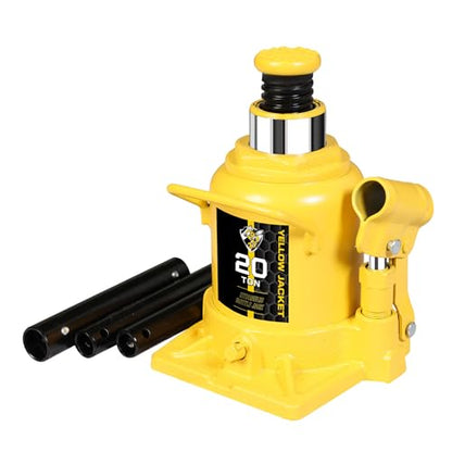 YELLOW JACKET 20 Ton Low Profile Bottle Jack, Welded Hydraulic Stubby Jack(40,000 LBs) - size: 20 Ton