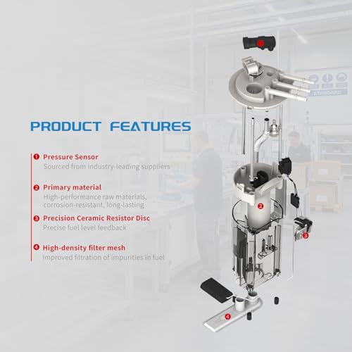 KELOKE Electric Fuel Pump Assembly with Sending Unit Fit for Ford - color: E2457M