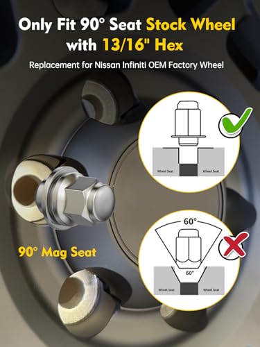 MIKKUPPA M12x1.25 Mag Lug Nuts, Chrome 24PCS OEM Flat Washer Wheel Nuts - color: Silver, size: M12X1.25-1.5" (38mm) Long, style: 24 PCS