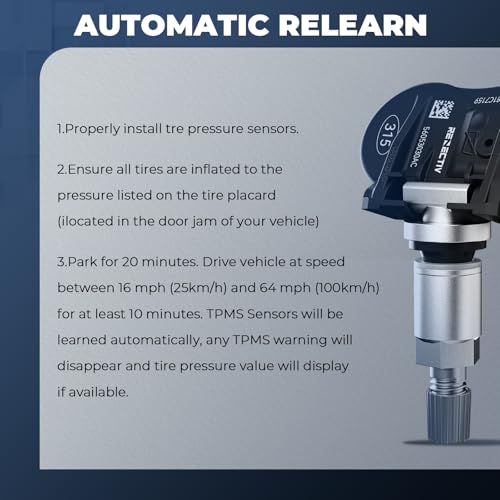 TPMS Sensor, 315Mhz Dodge Tire Pressure Monitoring System Sensor Set of 4