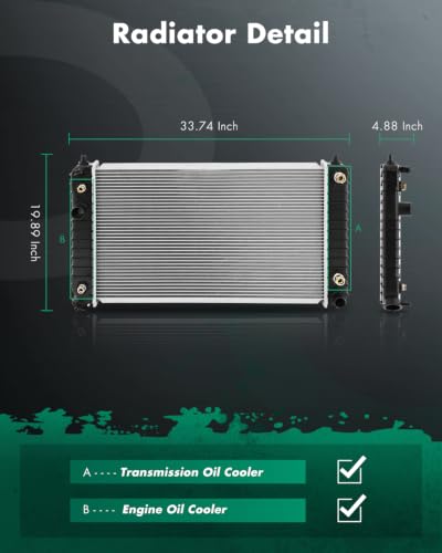 SCITOO Automotive Radiator compatible with Chevrolet GMC Isuzu Oldsmobile - size: 1826