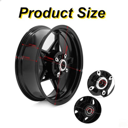 17" x 5.5" Black Rear Wheel Rim fit for Kawasaki Z900 2017-2024 - color: Black, size: Z 900 2017-2024