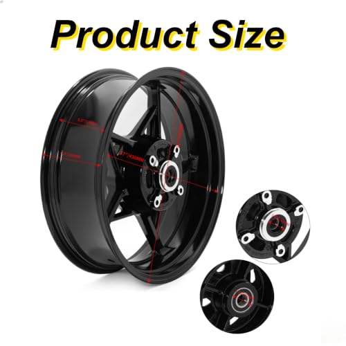 17" x 5.5" Black Rear Wheel Rim fit for Kawasaki Z900 2017-2024 - color: Black, size: Z 900 2017-2024