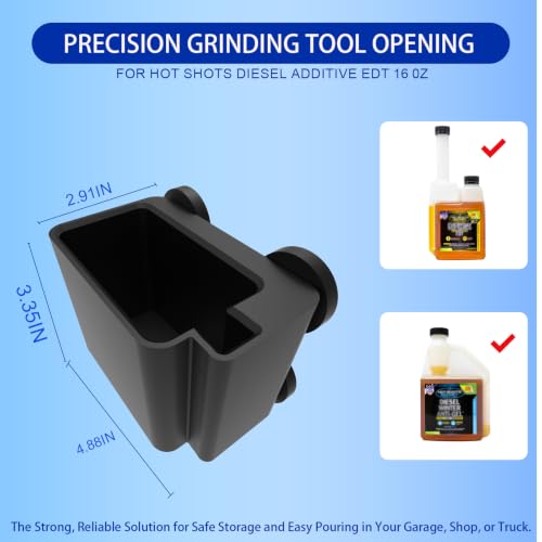Magnetic Bottle Holder for Hot Shots Diesel 16oz, 88lb Super Suction Heavy Duty No-Spill Bracket for Trucks, RVs, Tractors, Universal Diesel Additive Holder (Black) - color: Matte Black