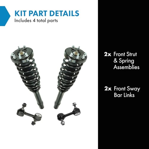 TRQ Front Suspension Kit Complete Strut & Coil Spring Assembly Sway Bar - style: PSA53041