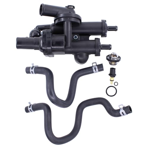 Engine Coolant Thermostat Housing Assembly w/Sensor and Water Outlet Hose
