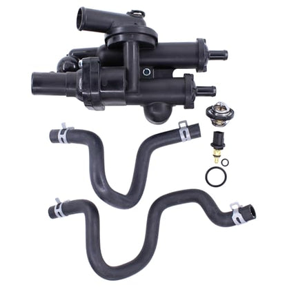 Engine Coolant Thermostat Housing Assembly w/Sensor and Water Outlet Hose