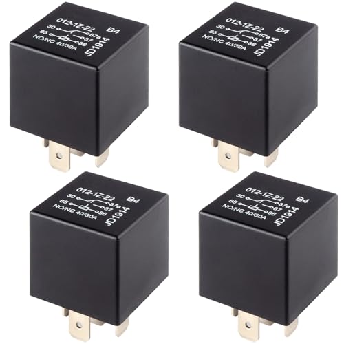 4 PCS Relays, 5 Pin Relay, 40A Waterproof Car Relays, 12V Relay Switch