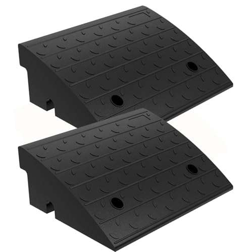 BESEA Rubber Curb Ramp 6" Rise 17" Long Driveway Threshold Ramp 2 Pack - size: 6" Rise