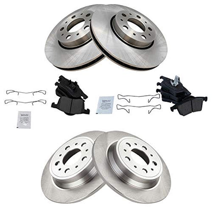 TRQ Front and Rear Brake Pad and Rotor Set Ceramic Vented Rotors 285mm - style: BKA11575
