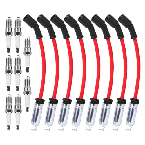 High Performance Iridium Spark Plugs and Wires Set for 1999-2013 Chevy GMC - style: High Performance Plugs+Wires
