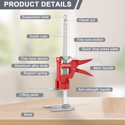Labor Saving Arm Jack 2 Pack Height Adjustment Hand Jack 440LB Capacity - color: Red, size: 15.5 Inch