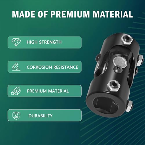 1" DD × 1" DD Universal U Joint for Steering Shaft - color: Black, size: 1" DD × 1" DD